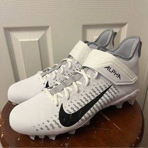 Nike Alpha Menace Pro 2 Mid White Football Cleats Men’s Size 12 W BV3951-100